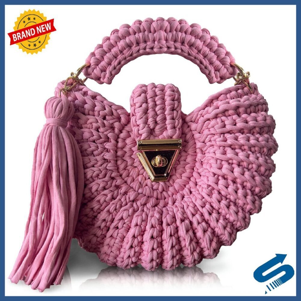 Handmade Crochet Evening Clutch Crossbody Bag Formal Wedding Party Purse